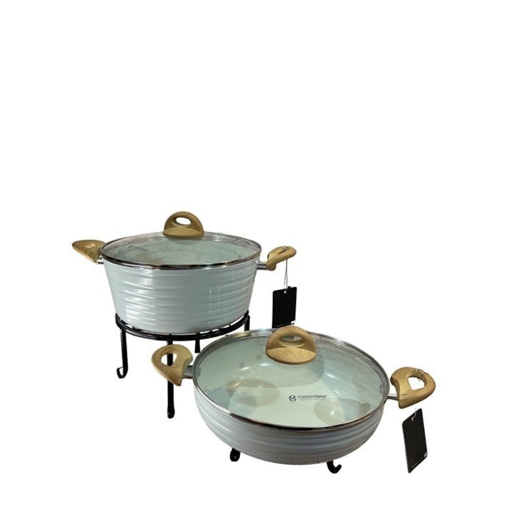 Master Class 4 Pc. Cookware Set Gray W/shimmer interior‎